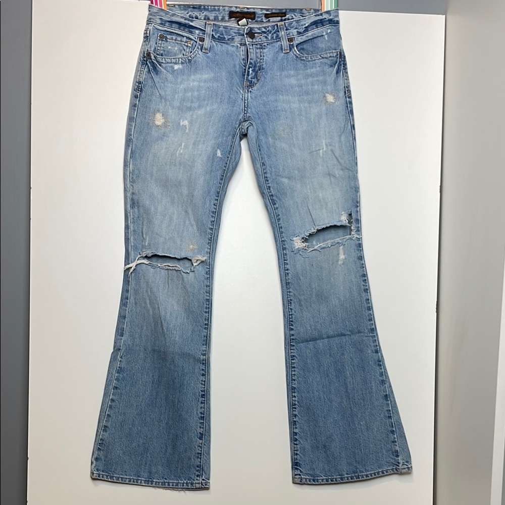 Distressed Blue Jeans
